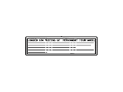 Toyota 11282-74010 Emission Label