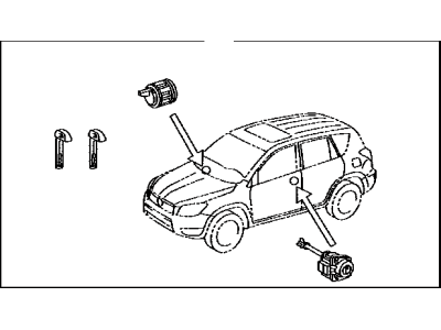 Toyota 69005-0R020 Cylinder & Key Set