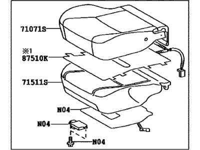 Toyota 71002-02Y01-B0 Cushion Assembly