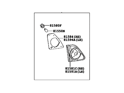 Toyota 81580-02190 Back Up Lamp Assembly