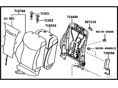 Toyota 71440-47080-B1 Back Assembly, Front Seat