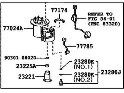 Toyota 77020-47081 Fuel Pump Assembly
