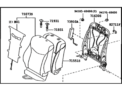 Toyota 71430-47150-B1 Back Assembly, Front Seat