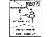 OEM 1995 Toyota T100 Lower Ball Joint Assembly - 43350-39115