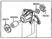 OEM 1993 Toyota Celica Water Pump Assembly - 16110-19076