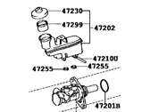 OEM 2012 Toyota Camry Clutch Master And Slave Cylinder Assembly - 4720106441