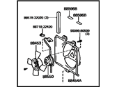 OEM 1989 Toyota Celica Blower Assy, W/Shroud - 88590-20100