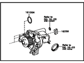 OEM 1986 Toyota Celica Water Pump Assembly - 16100-79096